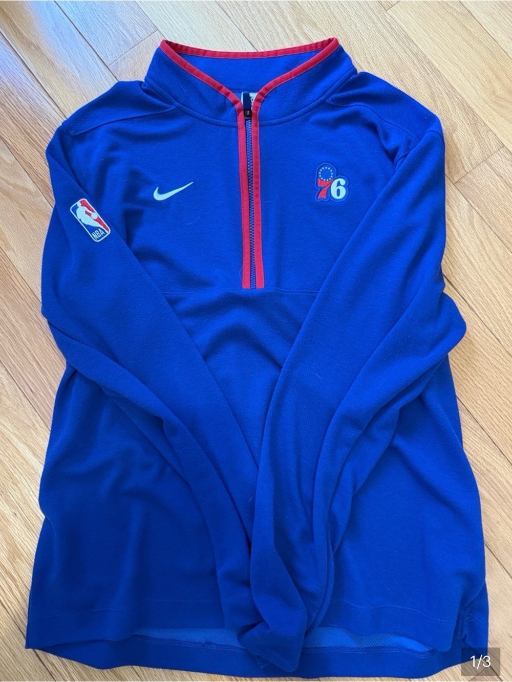 Nike Men’s Royal Blue Half-Zip Pullover with Red Trim